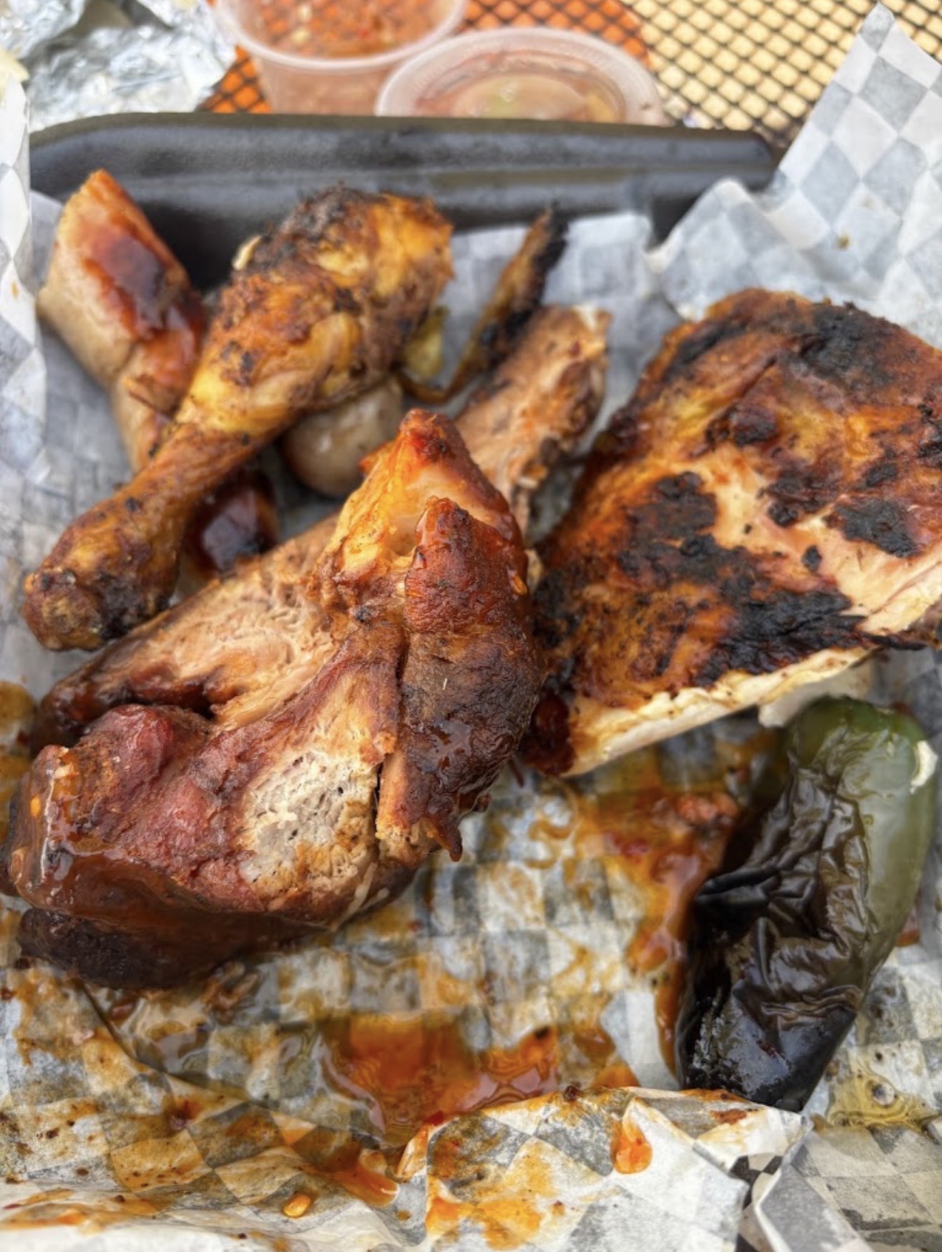 Charcoal-grilled Mexican BBQ over open flames